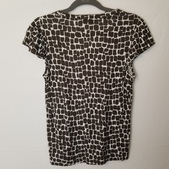 64 Banana Republic brown animal print top Sz S - Picture 2 of 5